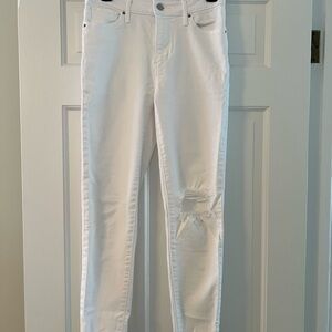 Levi's 721 High Rise Skinny Ankle Jeans-  White Distressed